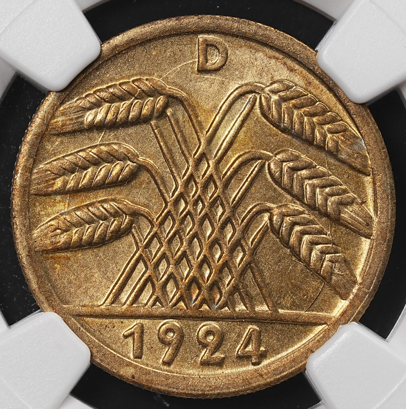修遠堂世界钱币第八十五期 NGC MS64 1924年德国50芬尼 D厂铭