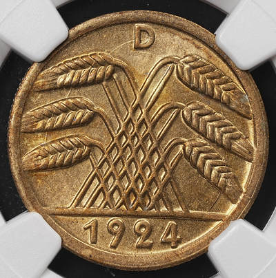修遠堂世界钱币第八十五期 - NGC MS64 1924年德国50芬尼 D厂铭