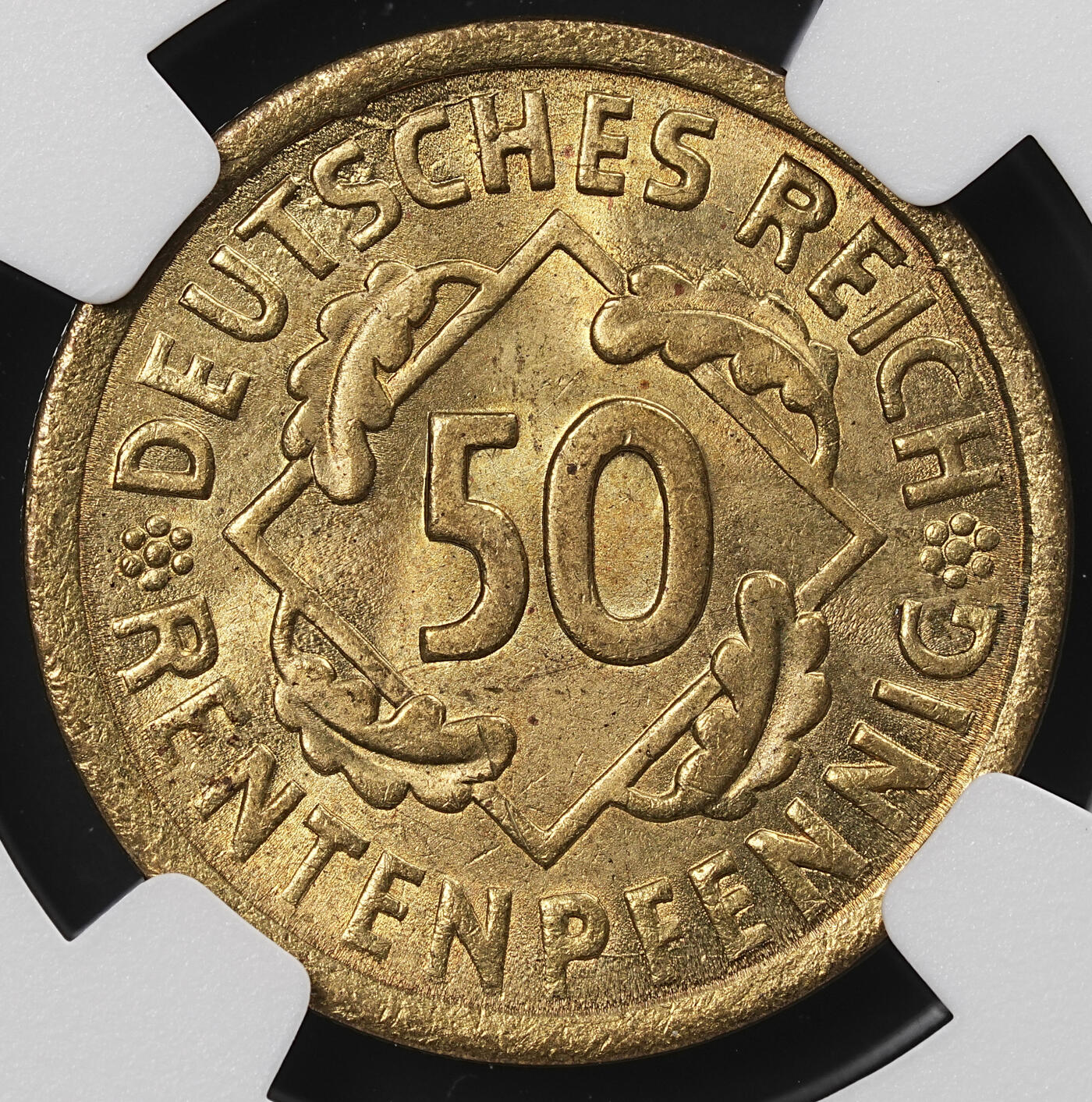 修遠堂世界钱币第八十五期 NGC MS65 1924年德国50芬尼 A厂铭