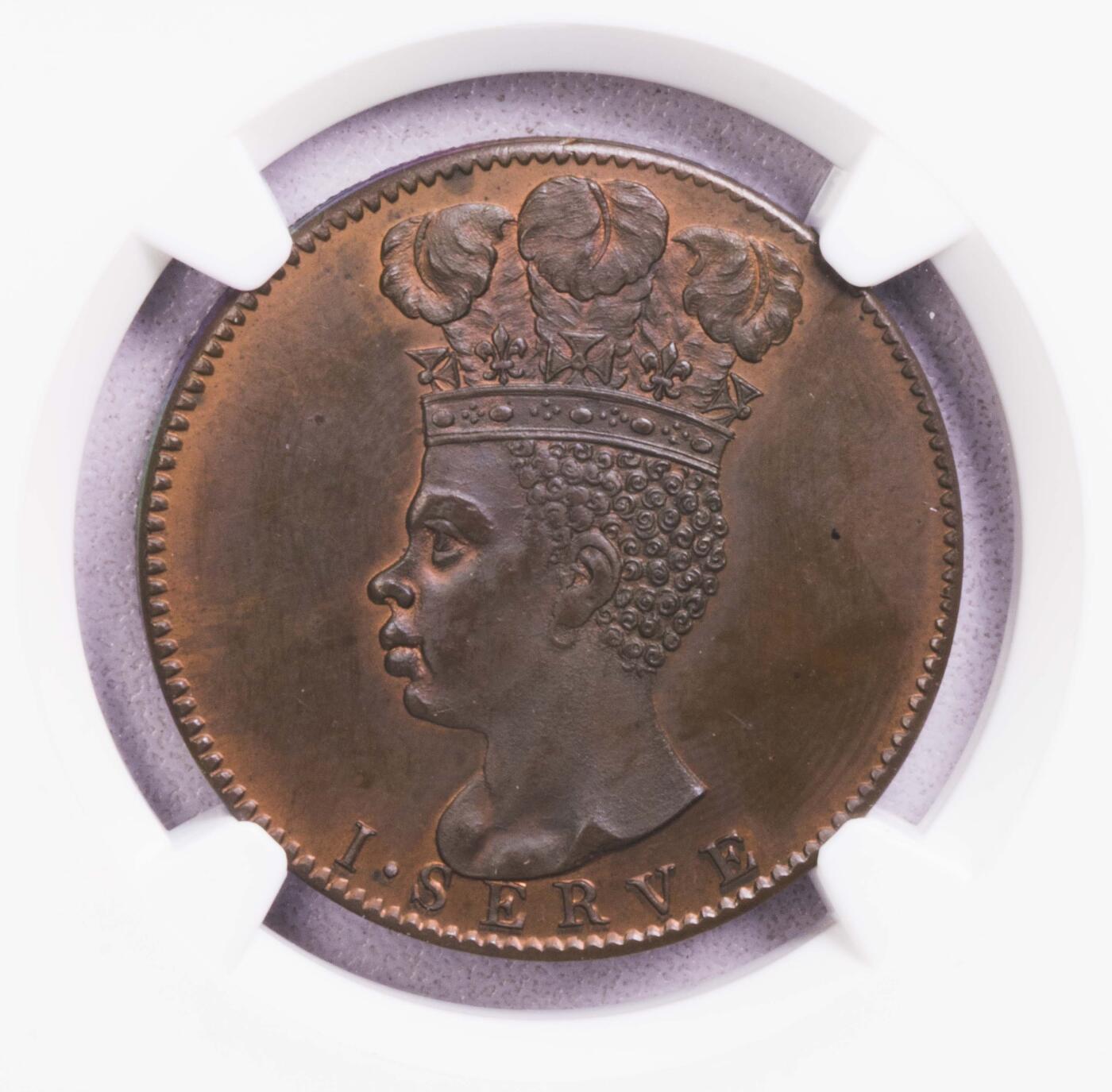 NGC-PF65BN 1788巴巴多斯菠萝头便士 顶级品