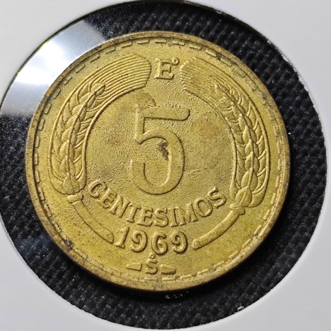KK钱币收藏小铺 第341场 2月预留时间 周末发货 1969智利5分 飞鹰