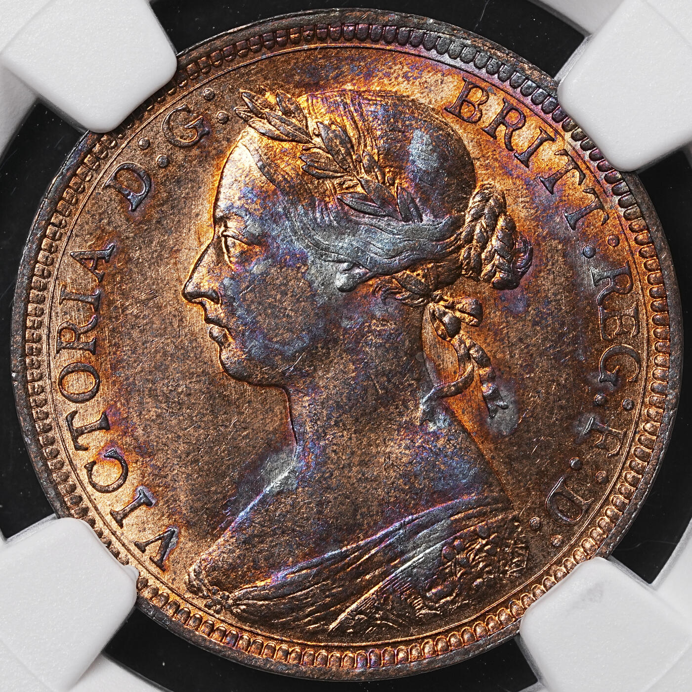 修遠堂世界钱币第八十五期 NGC MS63RB 1887年英国1/2便士