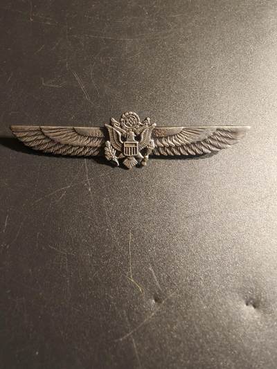 老王徽章第150期 - 美国二战陆军航空兵顾问技能章    925银    横针版    2.75英寸