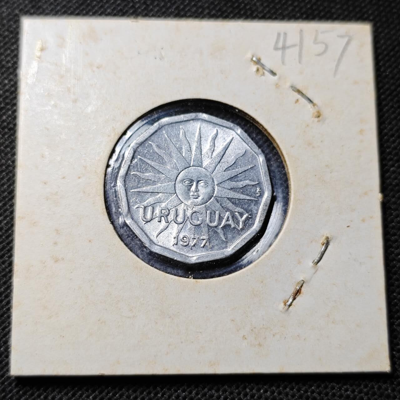 KK钱币收藏小铺 第341场 2月预留时间 周末发货 1977乌拉圭2分 好品