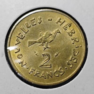 KK钱币收藏小铺 第340场 2月预留时间 周末发货 -  1975法属赫布里底2法郎铜币