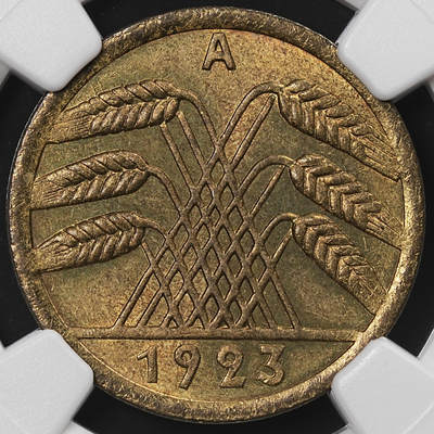 修遠堂世界钱币第八十五期 - NGC MS65 1923年德国50芬尼 A厂铭