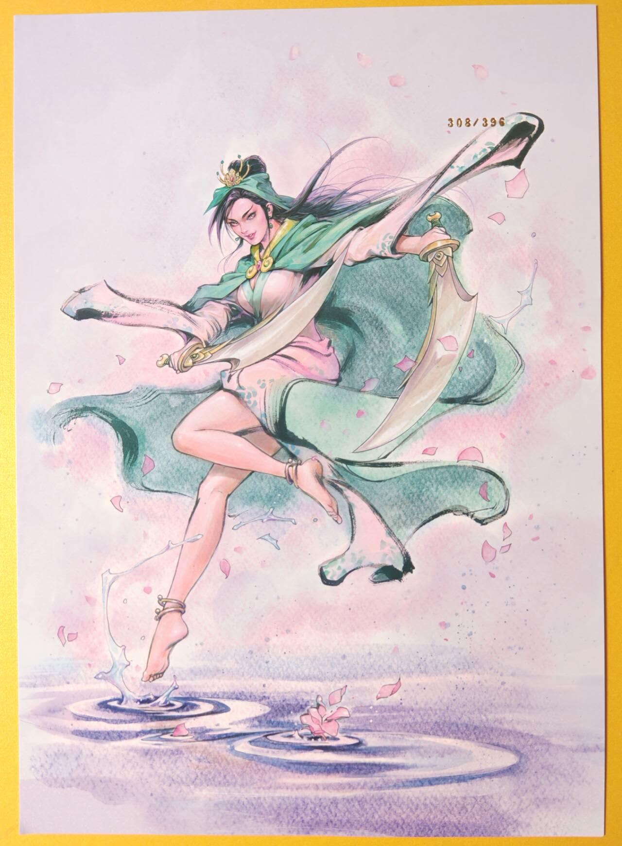 趣卡卡拍No.16期（无佣金免手续费，分享成交有奖） 【A4粗闪大卡】百里卡牌 港漫水浒 夏伟义  一丈青 扈三娘 A4限编粗闪大卡（编号308）
