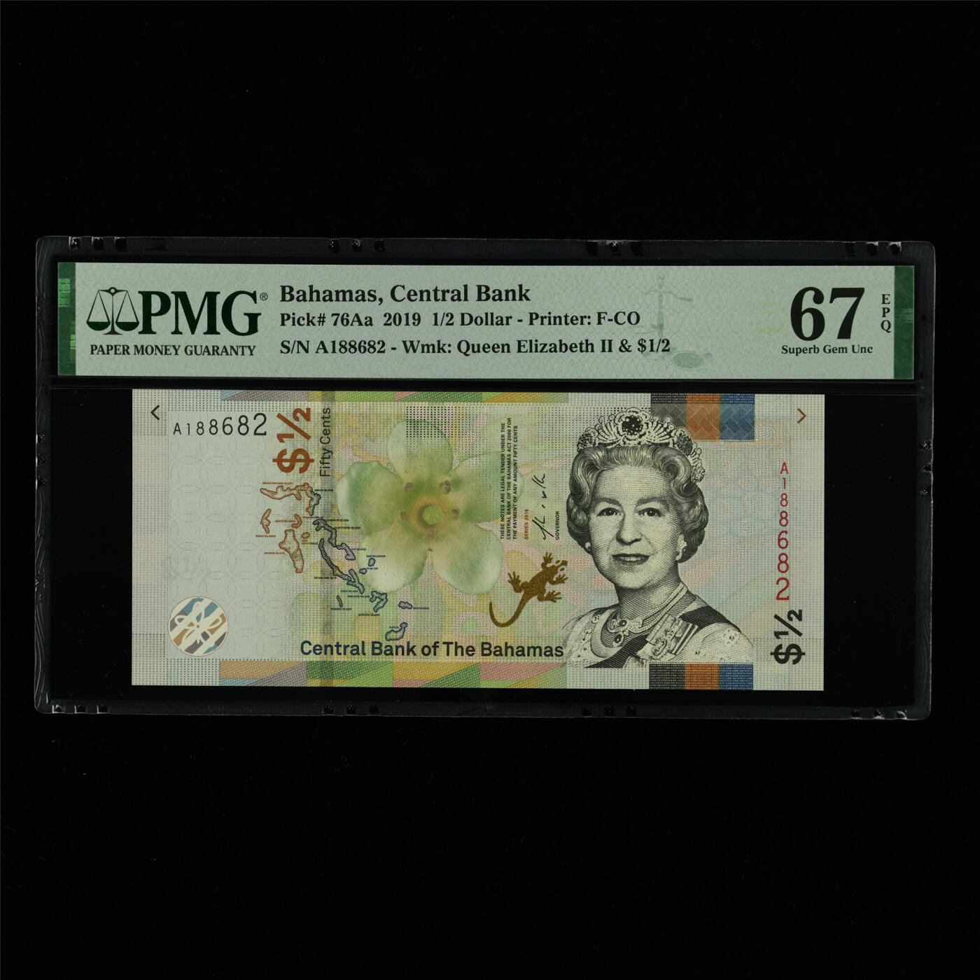 【亘邦集藏】第213期拍卖 2019年 巴哈马50分 PMG 67EPQ A188682