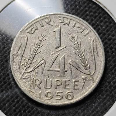 KK钱币收藏小铺 第341场 2月预留时间 周末发货 - 1956印度1/4卢比