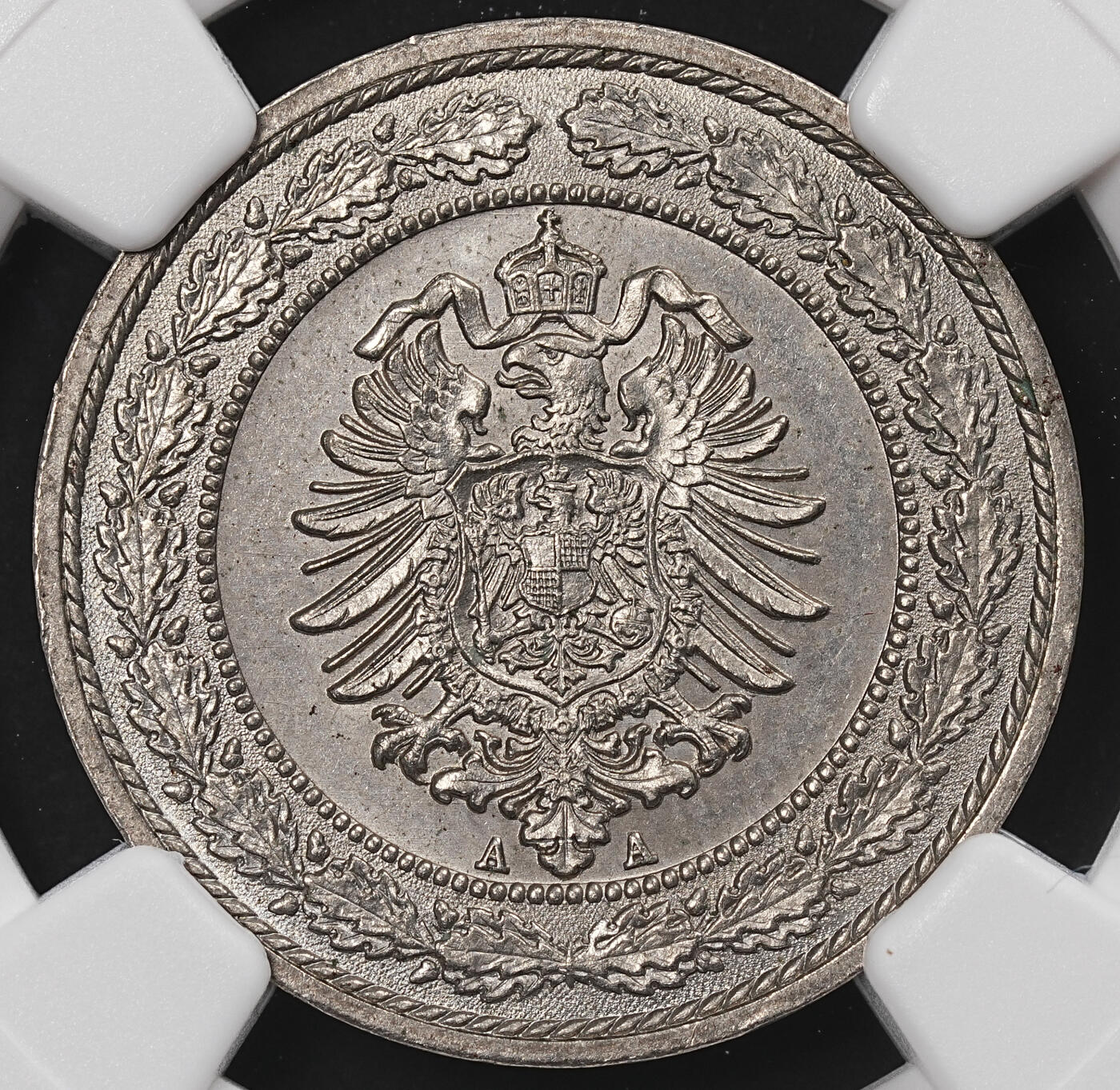 修遠堂世界钱币第八十五期 NGC MS64 1887年德国20芬尼镍币 A厂铭