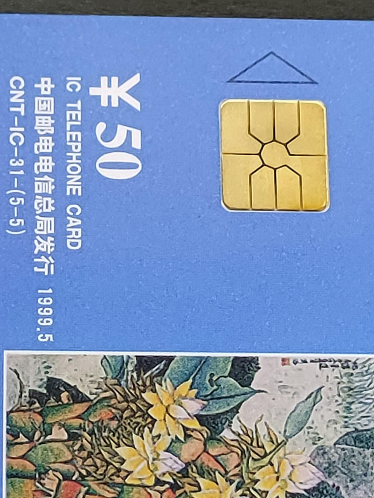 公藏第56期裸卡拍卖 电信IC新卡（IC-31  昆明世博会）5全广东版无封套，芯片光亮。