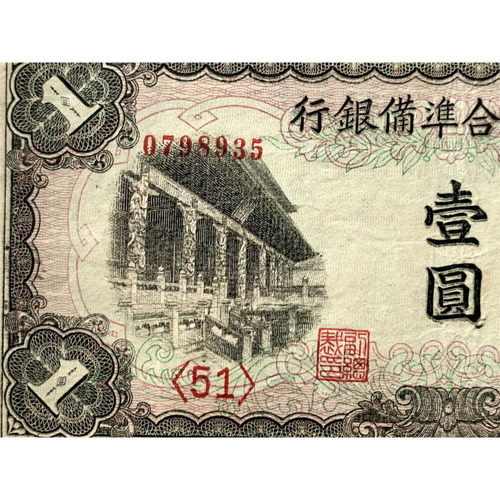 无4双尾号稀少小龙票 一对价 孔子像 中国联合准备银行 1938年 壹元 一元 一块钱 1元 日伪货币 老纸币 老钱币 联银券 日本经济侵华实物罪证 号码0750633 0798935