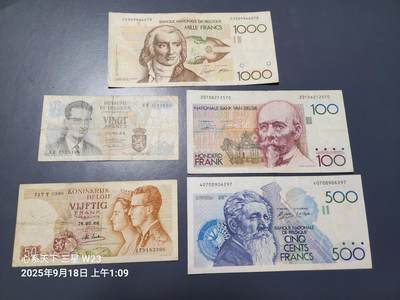 9月20号晚上8点 外国纸币自动截拍第32场 - 比利时一套