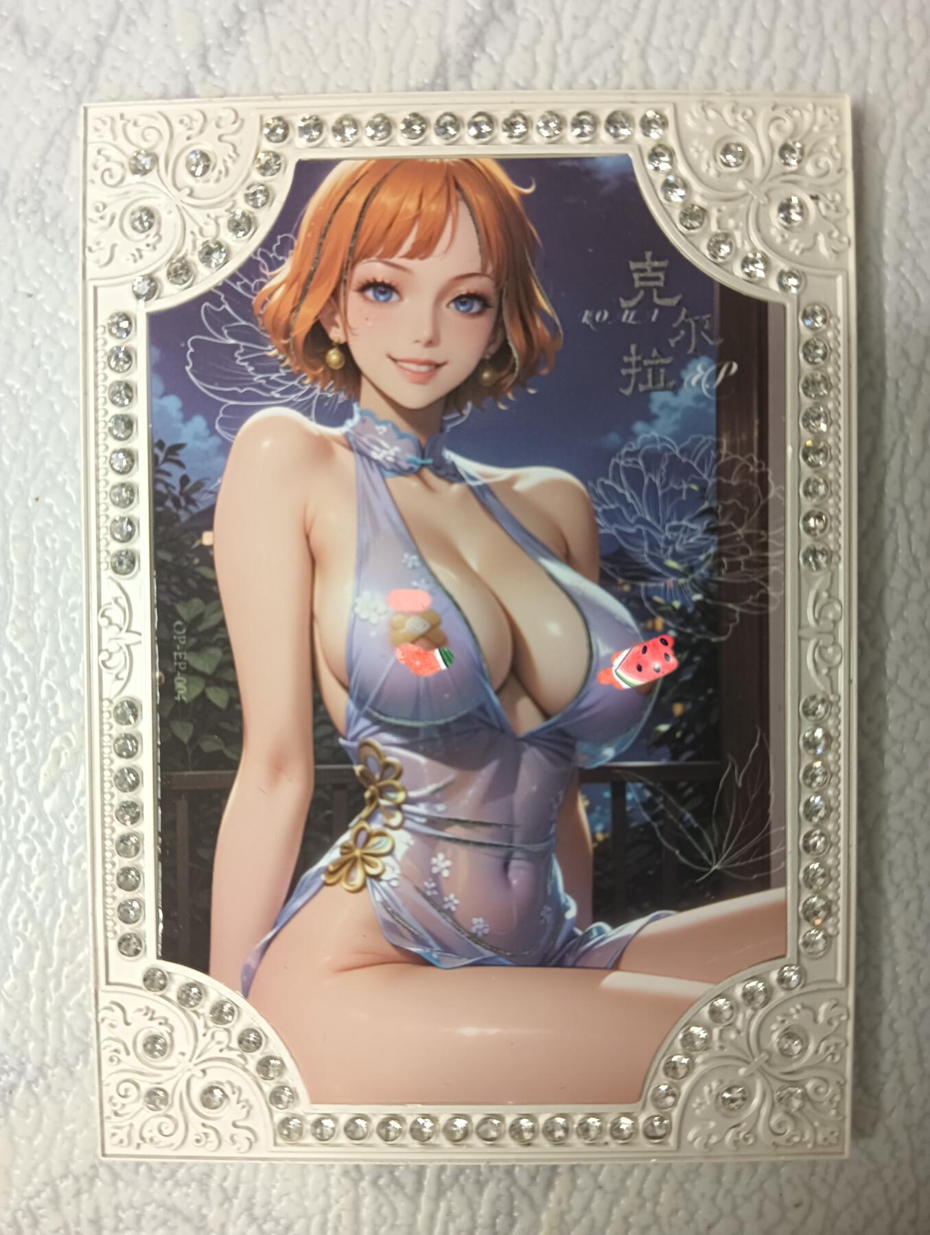 花开卡拍第39期（9月21号周日截拍，品控勿拍!!!拍品不寄存，运费5元，自制卡难免瑕疵，可能存在轻微撞角爆边等出厂瑕疵，品控介意勿拍！） 海贼钻卡金属卡克尔拉，尾编011/011