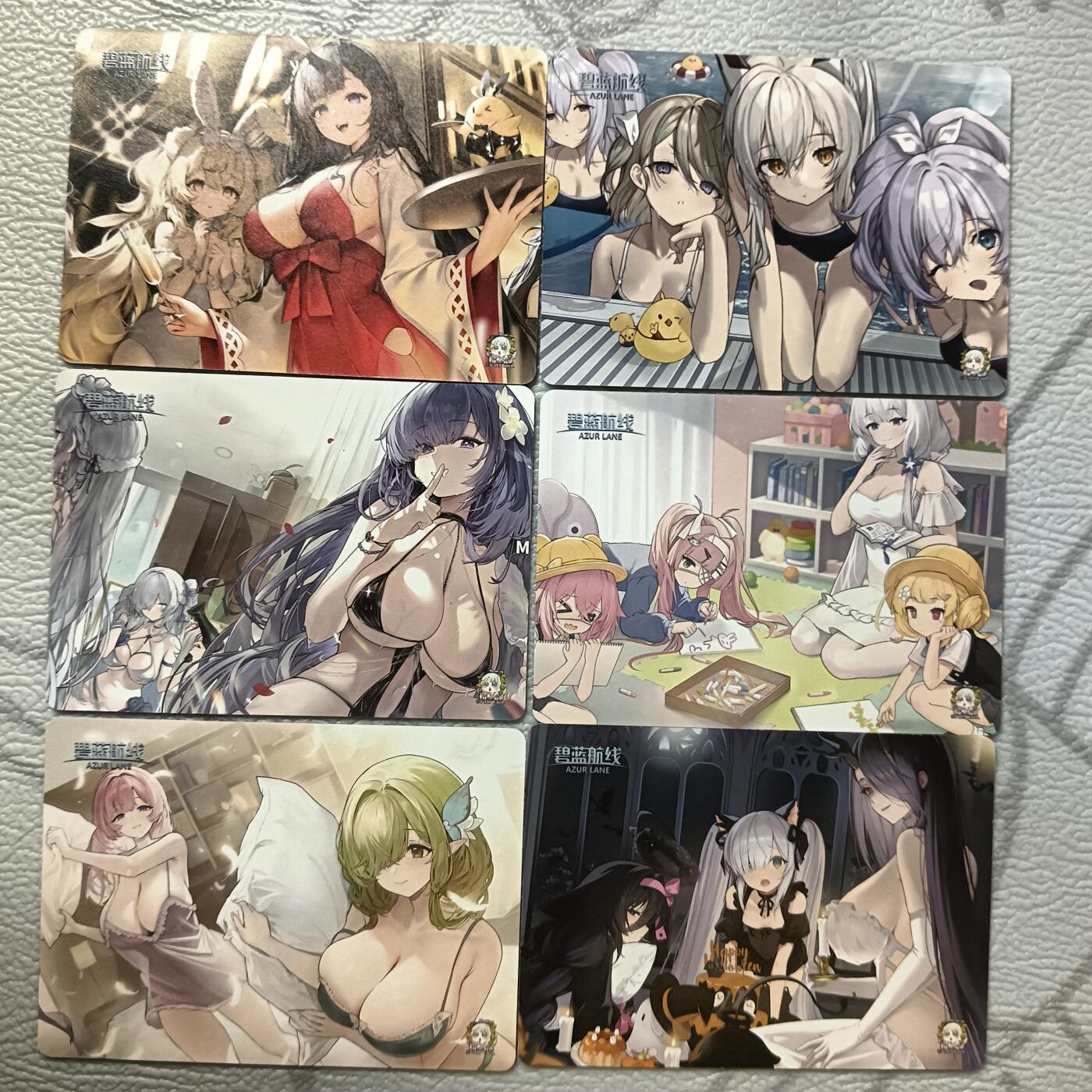 花开卡拍第39期（9月21号周日截拍，品控勿拍!!!拍品不寄存，运费5元，自制卡难免瑕疵，可能存在轻微撞角爆边等出厂瑕疵，品控介意勿拍！） 姬卡碧蓝航线彩闪6张