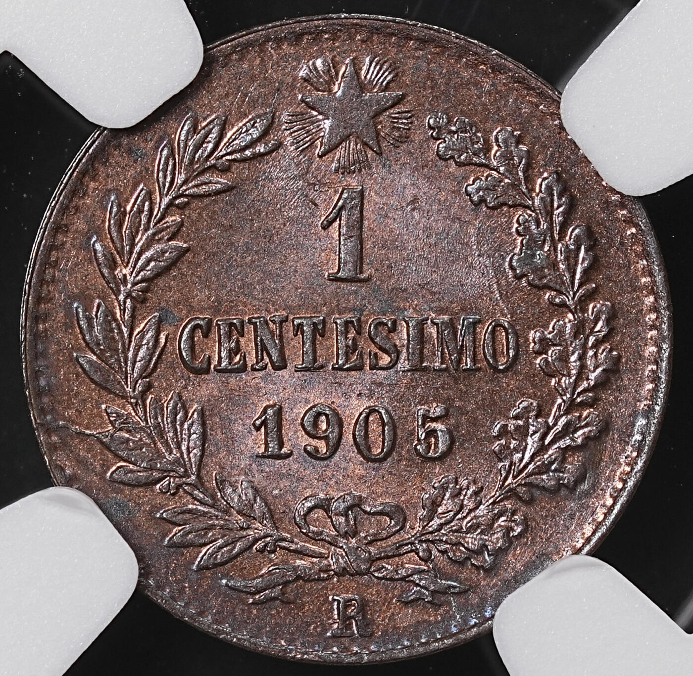 修遠堂世界钱币第八十五期 NGC MS64RB 1905年意大利1分铜币
