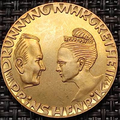 布加迪🐬～世界钱币(上海)🌾第 244 期 /  各国套币和散币 - 丹麦🇩🇰 1992年 20克朗 玛格丽特二世银婚纪念币 较少见品种