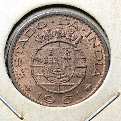 KK钱币收藏小铺 第341场 2月预留时间 周末发货 -  1961葡属印度10分铜币 好品