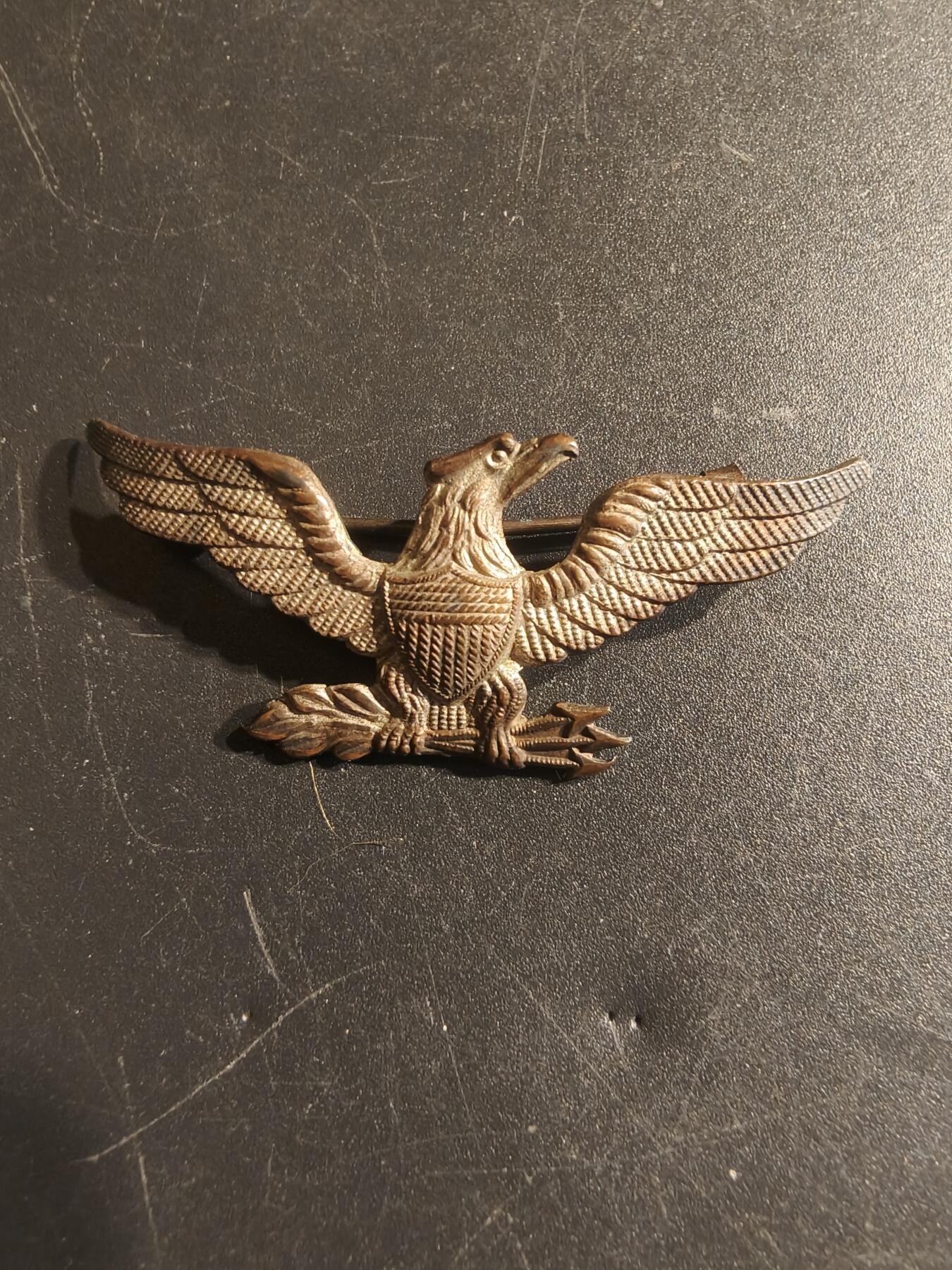 老王徽章第150期 美国陆军M1917制式上校领章    早期横针版   少见大尺寸2英寸