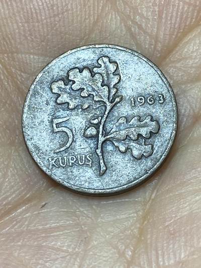 2025年第九十三场(总第一百一十九场）外国好品散币(免佣金) - 土耳其🇹🇷1963年5库鲁(建国后第五套)
