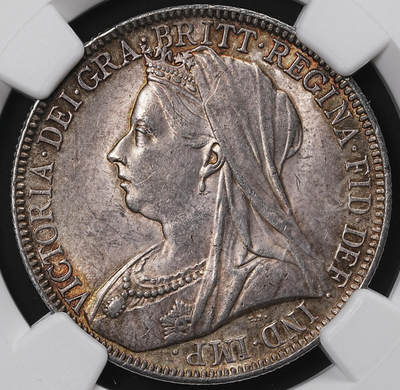 修遠堂世界钱币第八十五期 - NGC MS62 1900年英国2先令银币 五彩