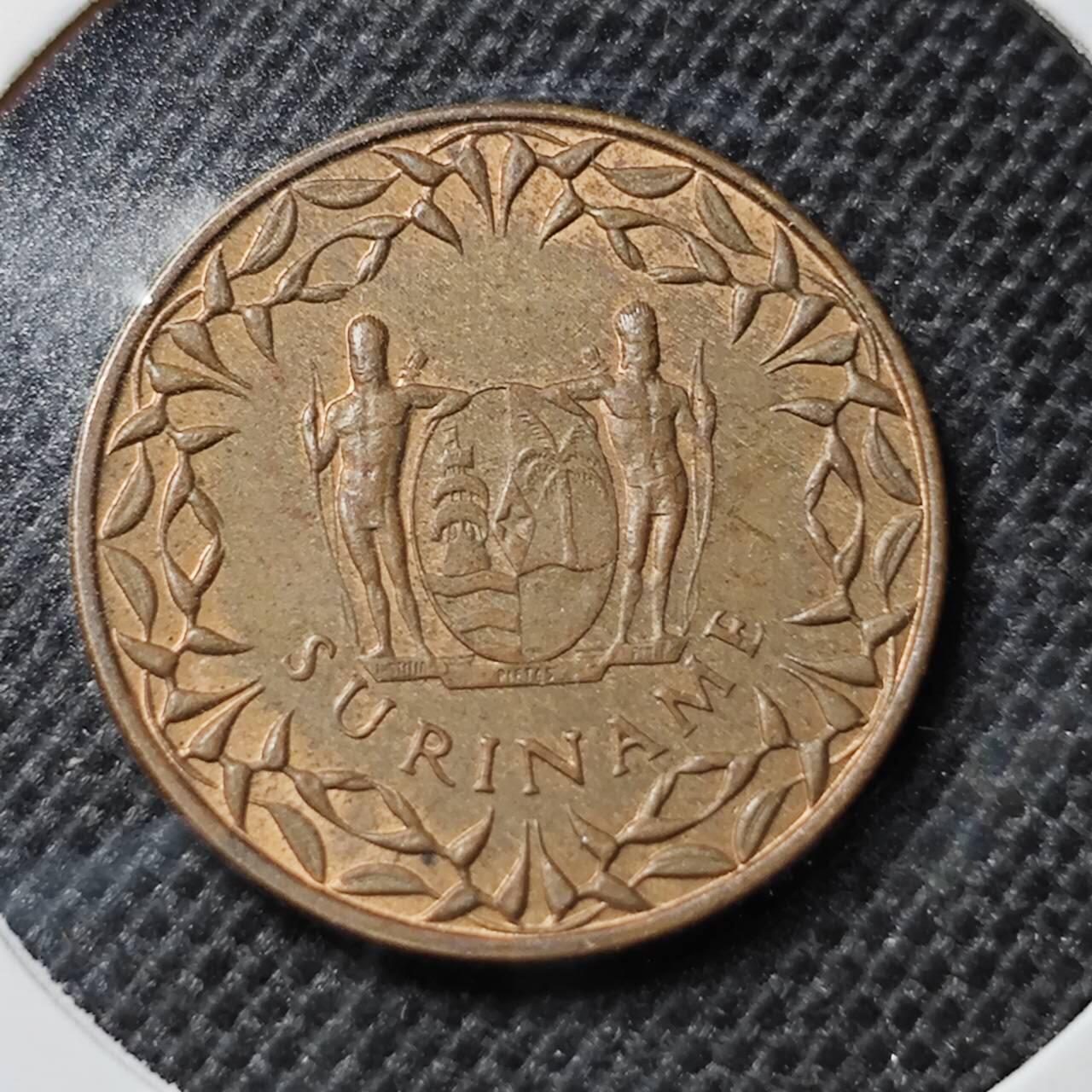 KK钱币收藏小铺 第341场 2月预留时间 周末发货 1966苏里南1分铜币