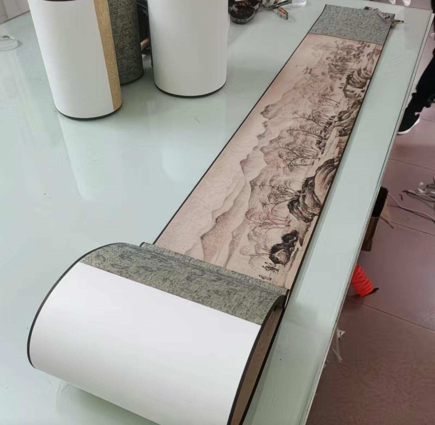   听雨轩  名家卷轴字画 唐寅唐伯虎金昌送别图手卷