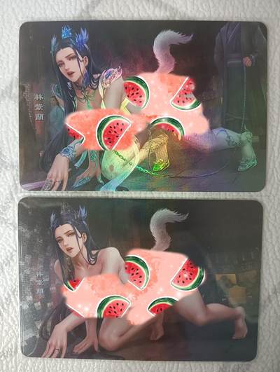 花开卡拍第39期（9月21号周日截拍，品控勿拍!!!拍品不寄存，运费5元，自制卡难免瑕疵，可能存在轻微撞角爆边等出厂瑕疵，品控介意勿拍！） - 嘎嘎鸭卡牌 钢蛋系列-林紫兰 二渐变 2张都是艺术版 折光彩闪
