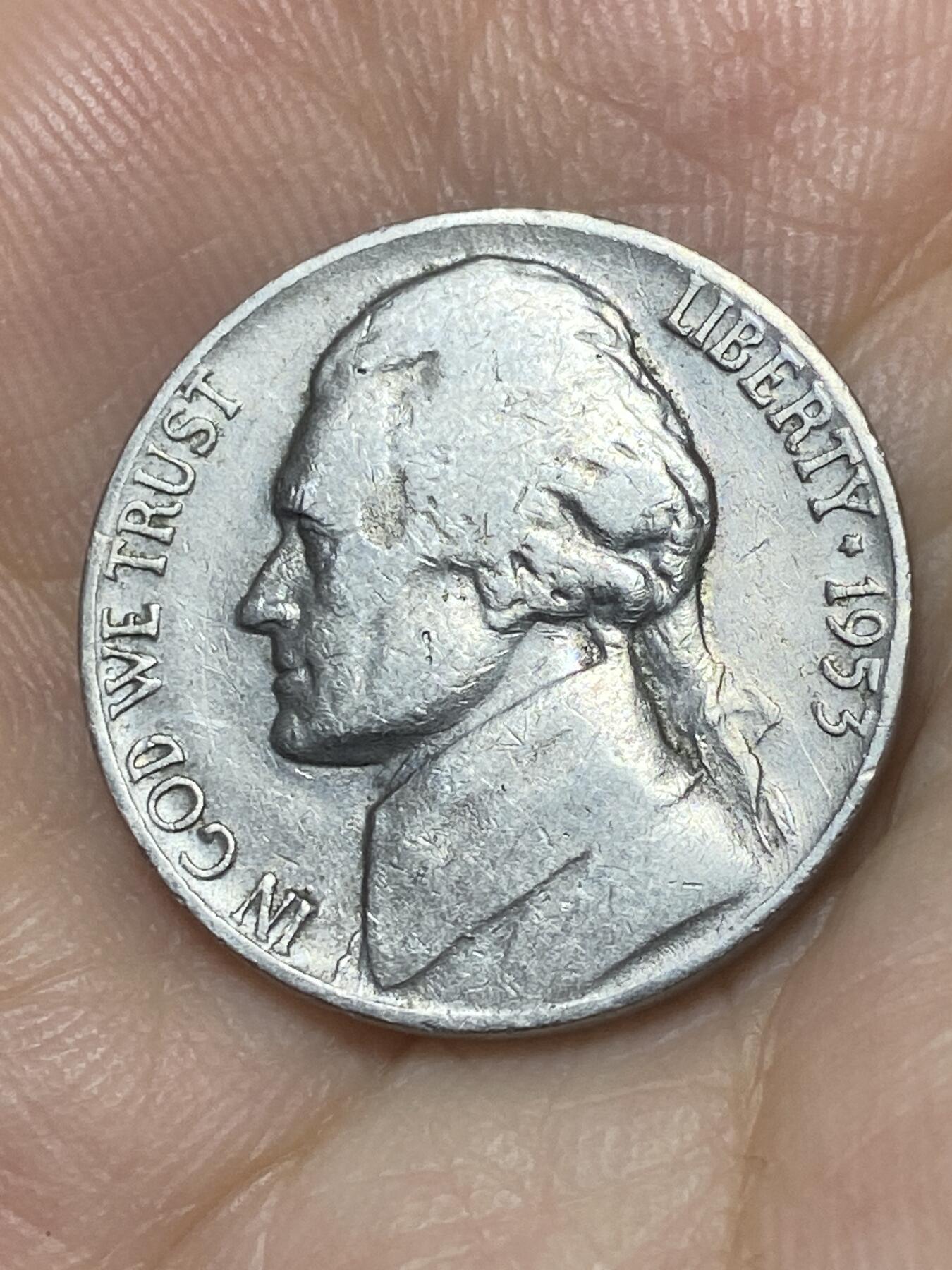 2025年第九十三场(总第一百一十九场）外国好品散币(免佣金) 美国🇺🇸1953年5分(杰斐逊5分，第三版D标，丹佛造)