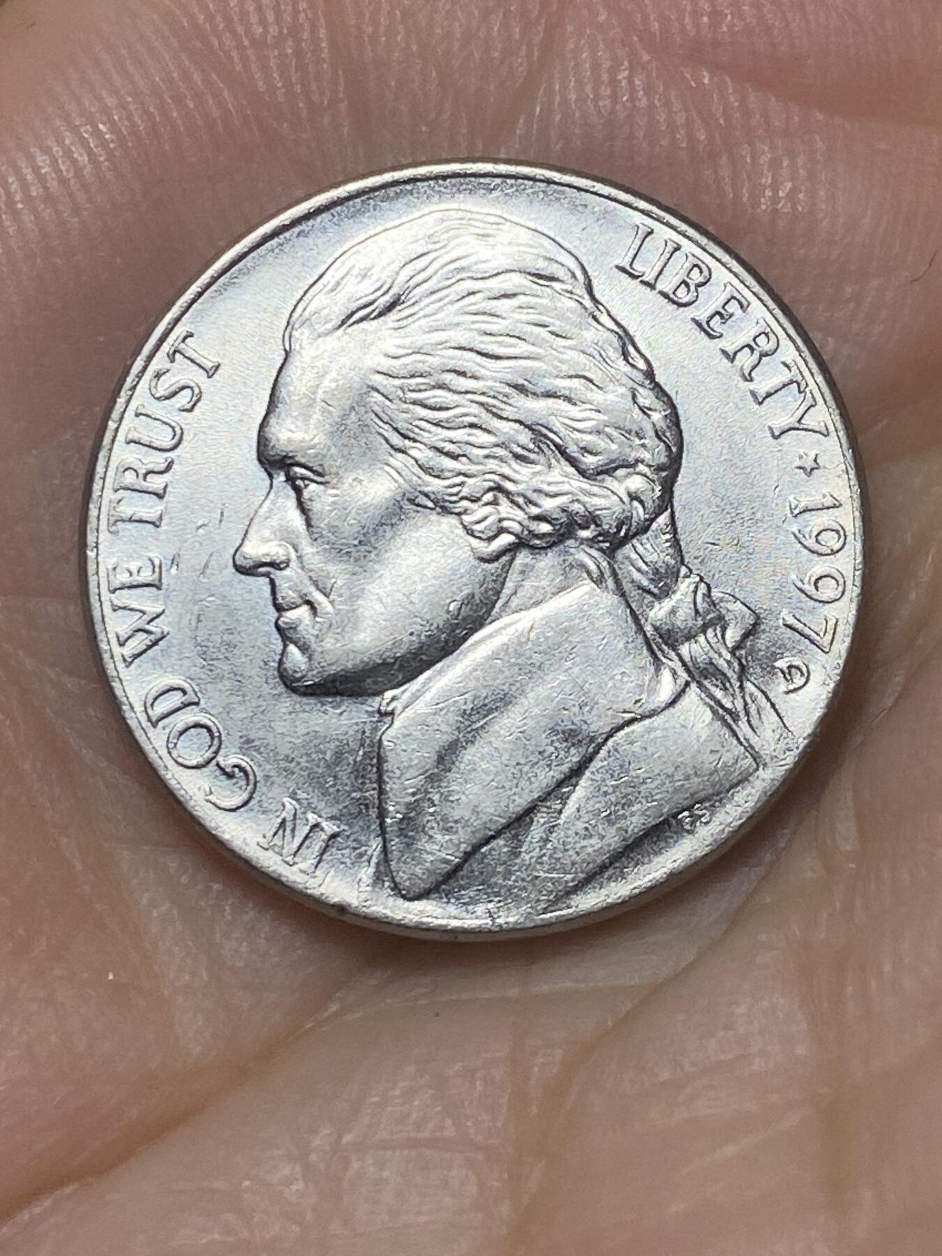 2025年第九十三场(总第一百一十九场）外国好品散币(免佣金) 美国🇺🇸1997年5分(杰斐逊5分，第三版D标丹佛造)