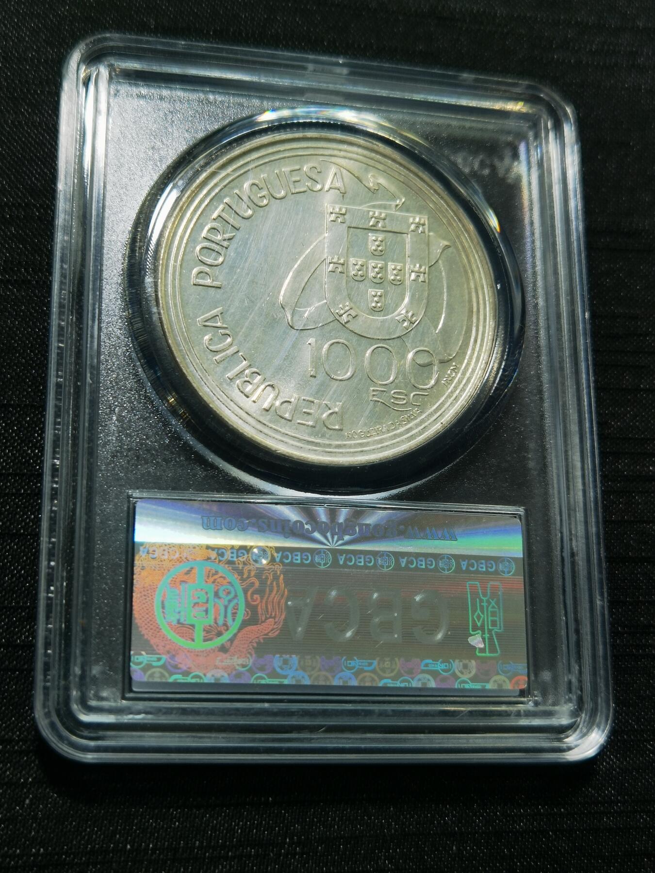 天下钱庄专场欢迎参拍 葡萄牙1000埃斯库多银币