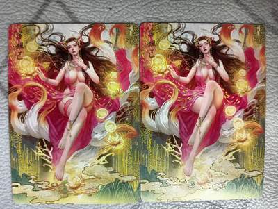 花开卡拍第39期（9月21号周日截拍，品控勿拍!!!拍品不寄存，运费5元，自制卡难免瑕疵，可能存在轻微撞角爆边等出厂瑕疵，品控介意勿拍！） - 刷子神姬传 妲己双服饰 幻彩两张