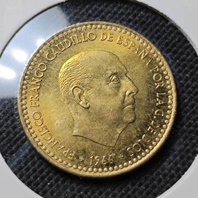 KK钱币收藏小铺 第341场 2月预留时间 周末发货 - 1966西班牙1比塞塔 好品铜币