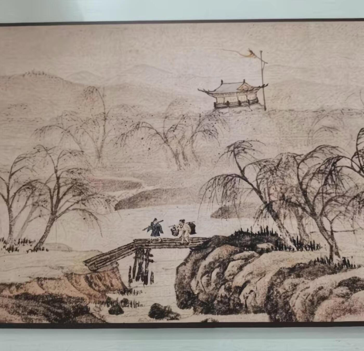   听雨轩  名家卷轴字画 唐寅唐伯虎金昌送别图手卷