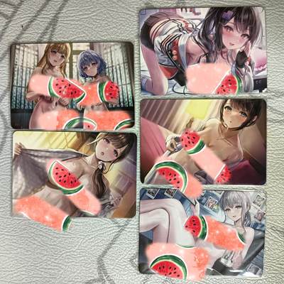 花开卡拍第39期（9月21号周日截拍，品控勿拍!!!拍品不寄存，运费5元，自制卡难免瑕疵，可能存在轻微撞角爆边等出厂瑕疵，品控介意勿拍！） - 动漫美女卡牌 一套5张 角色扮演 纱布闪
