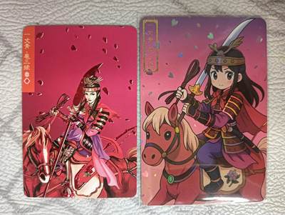 花开卡拍第39期（9月21号周日截拍，品控勿拍!!!拍品不寄存，运费5元，自制卡难免瑕疵，可能存在轻微撞角爆边等出厂瑕疵，品控介意勿拍！） - 扈三娘卡牌 Q版彩闪+小卡碎花闪 跨马提刀