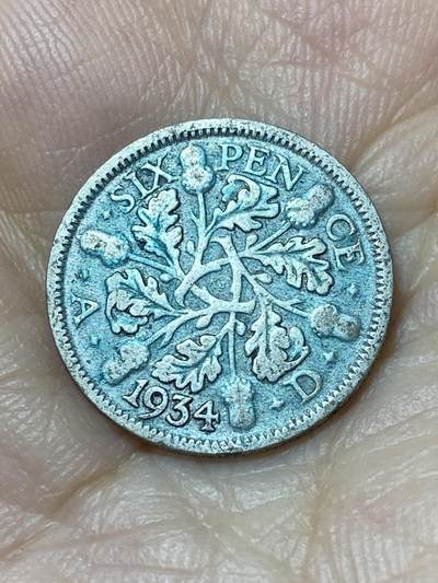 2025年第九十四场(总第一百二十场）外国好品散币(免佣金) - 英国🇬🇧1934年6便士银币(乔治五世第五版，500银)