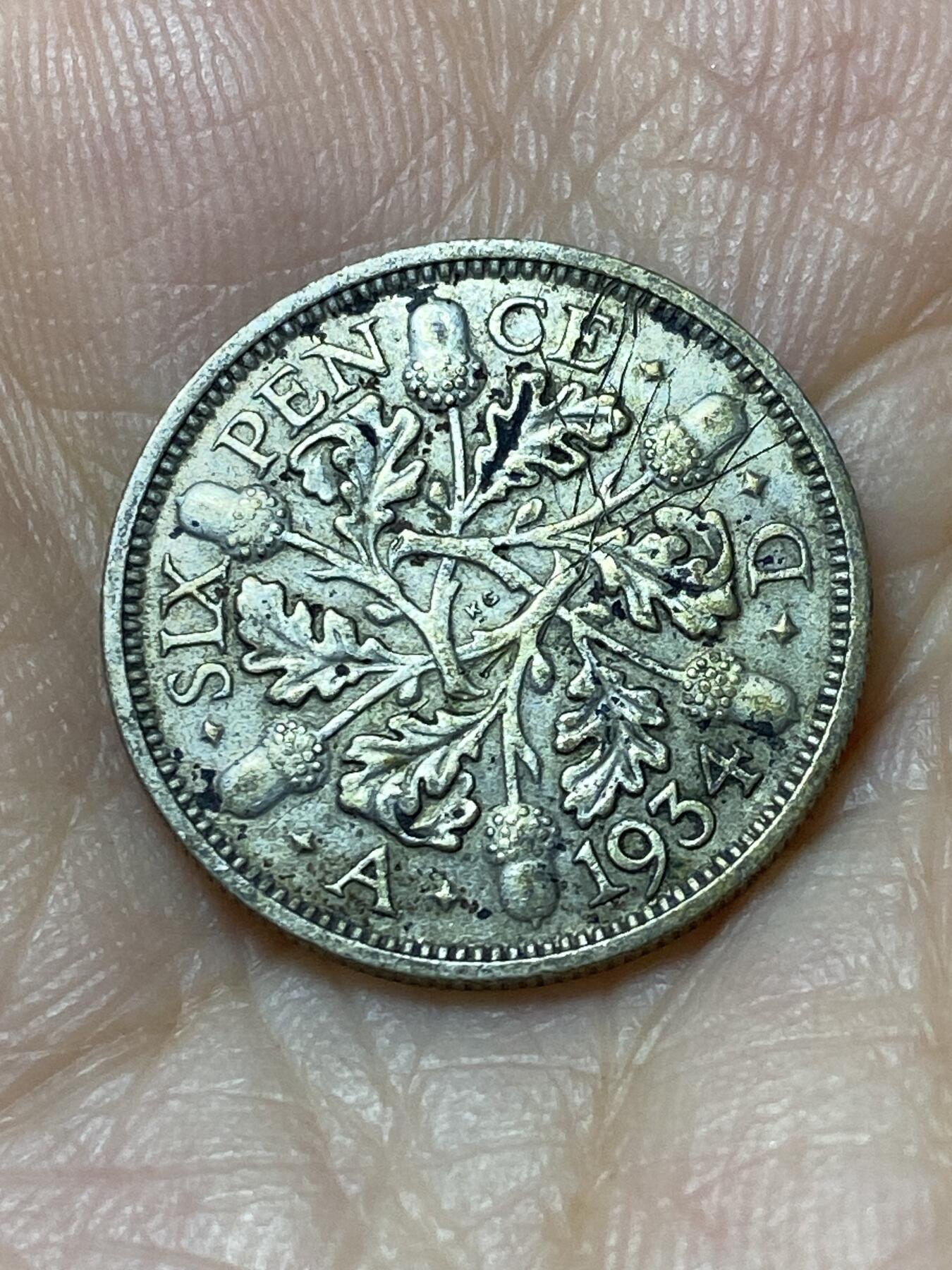 2025年第九十四场(总第一百二十场）外国好品散币(免佣金) 英国🇬🇧1934年6便士银币(乔治五世第五版，500银)