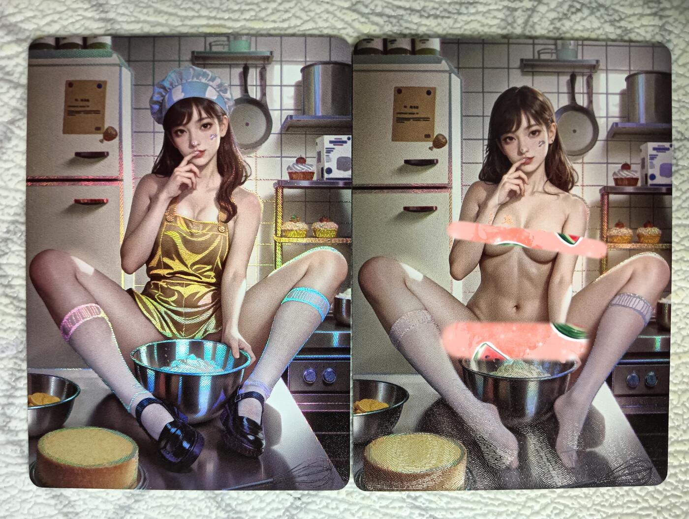 花开卡拍第39期（9月21号周日截拍，品控勿拍!!!拍品不寄存，运费5元，自制卡难免瑕疵，可能存在轻微撞角爆边等出厂瑕疵，品控介意勿拍！） 都市丽人 甜点师 对卡 近清凉
