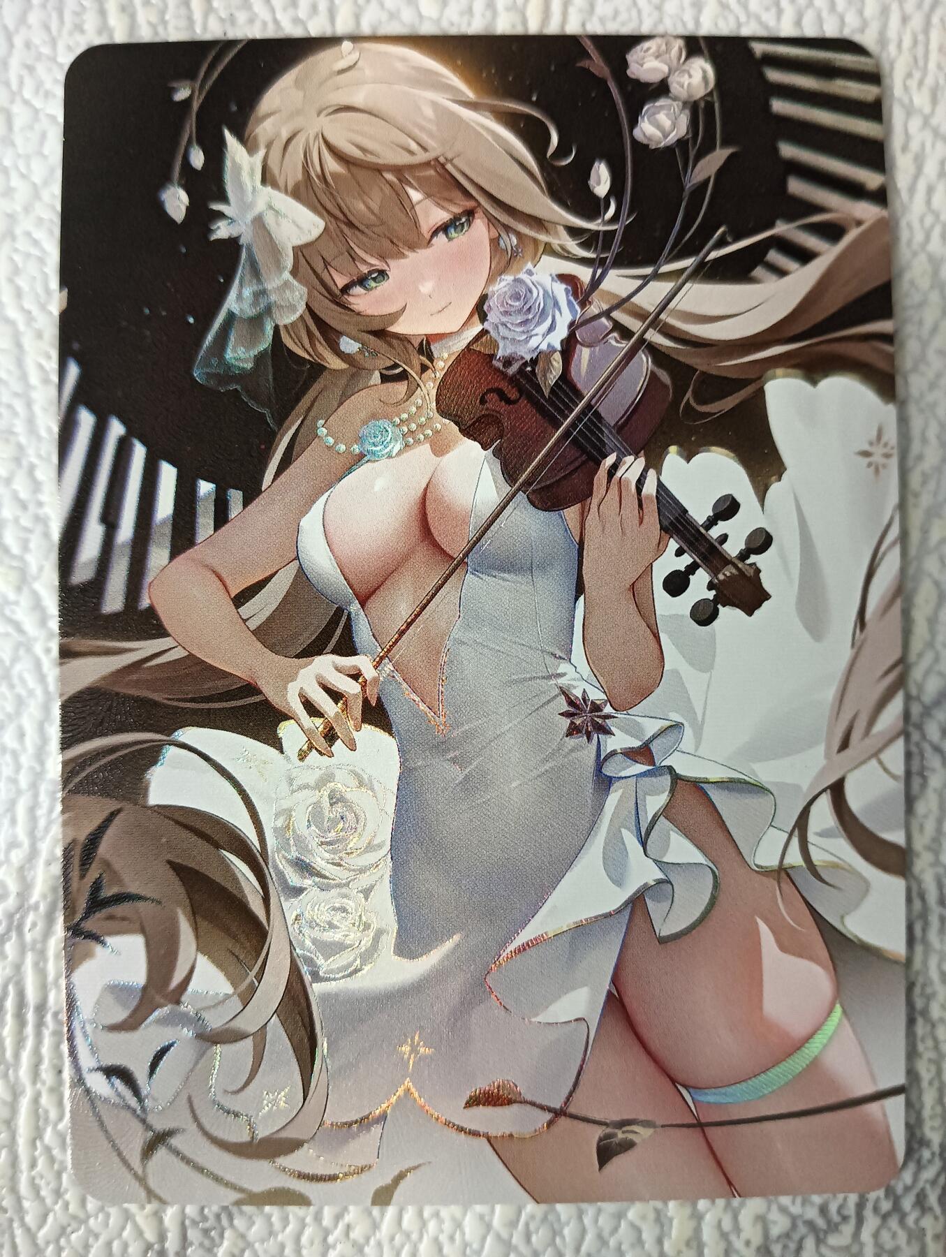 花开卡拍第39期（9月21号周日截拍，品控勿拍!!!拍品不寄存，运费5元，自制卡难免瑕疵，可能存在轻微撞角爆边等出厂瑕疵，品控介意勿拍！） 凌墨满赠卡 小提琴少女 彩闪