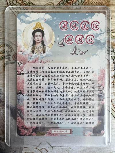 奇趣收藏卡牌拍卖第23场 山河潮玩限定礼盒 特殊福利卡 观音菩萨 粗闪 1张  全新覆膜卡夹卡膜保护