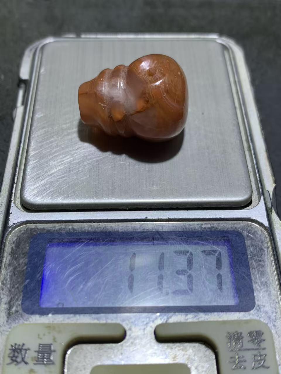 川料冻料飘柿子红南红玛瑙通货一体佛头三通一个