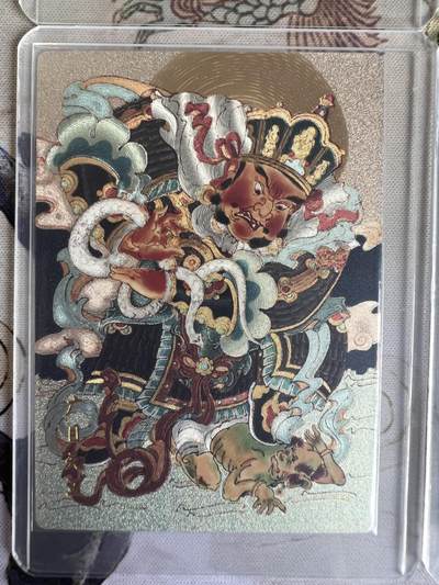 奇趣收藏卡牌拍卖第23场 山河潮玩协会 心染 四大天王+合照，共5张粗闪，全新覆膜卡夹卡膜保护