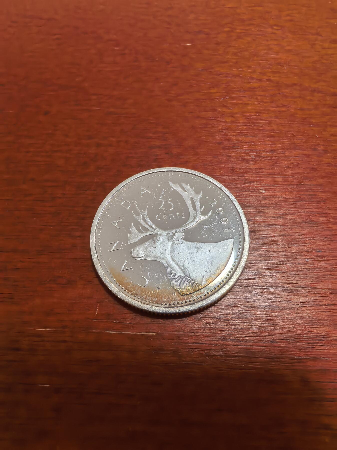 长老汇蛇年精选第四十九场拍卖 2001加拿大驯鹿25分精制银币