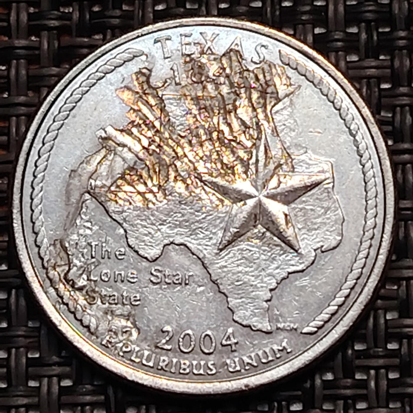 布加迪🐬～世界钱币(上海)🌾第 244 期 /  各国套币和散币 美国🇺🇸 2004年 25分 德克萨斯州纪念币