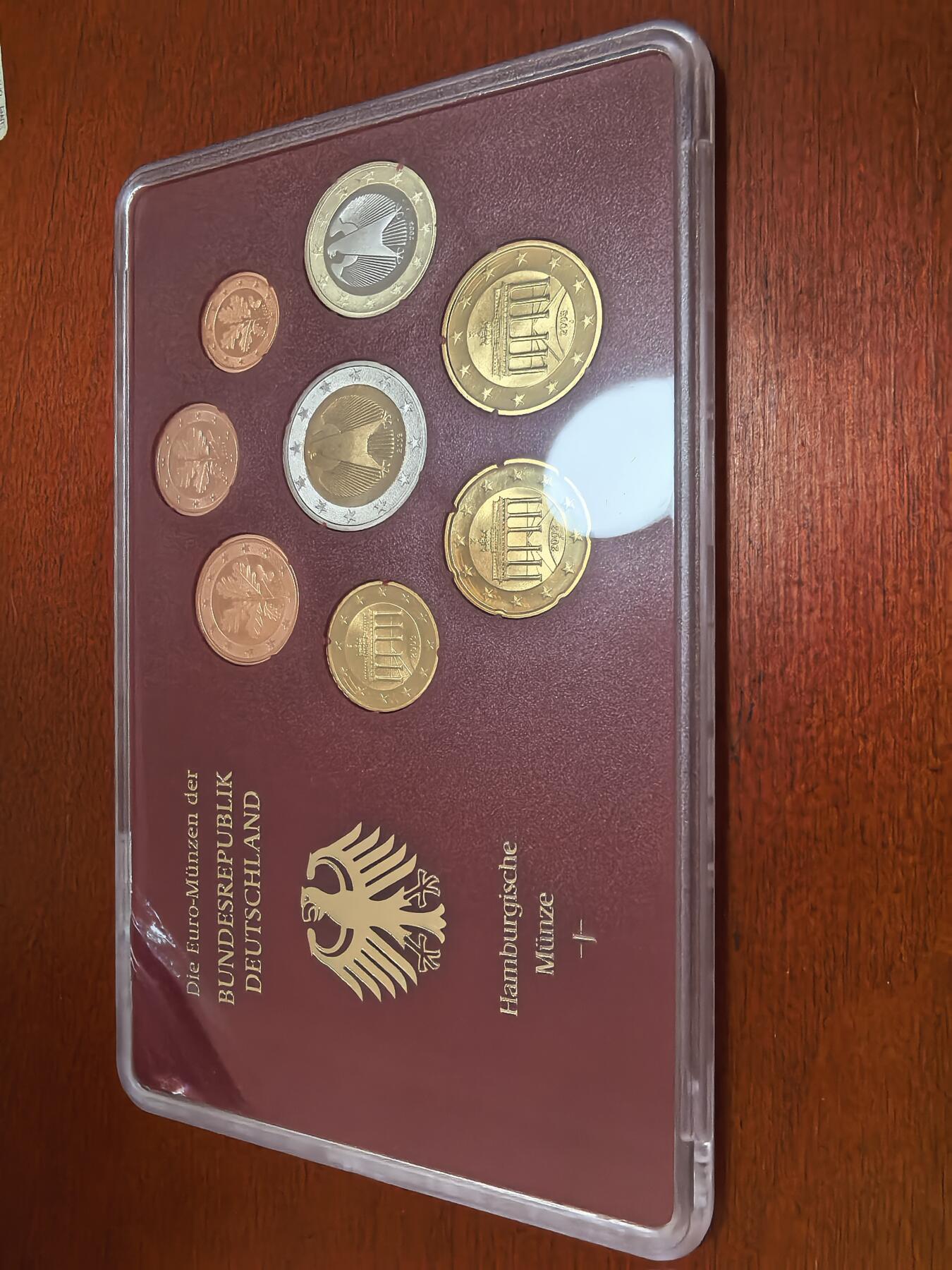 长老汇蛇年精选第四十九场拍卖 2003J德国8枚精制套币，面值3.88欧元，原厂外纸