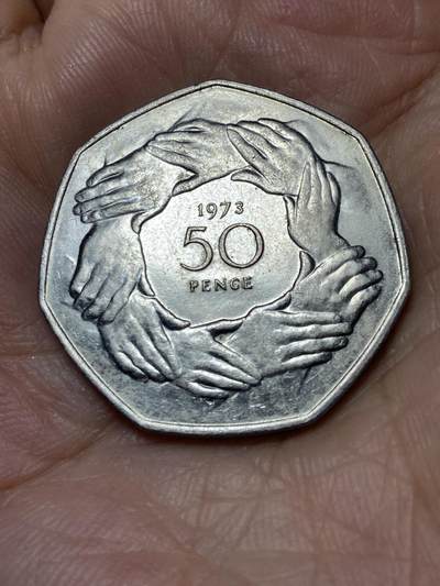 2025年第九十三场(总第一百一十九场）外国好品散币(免佣金) - 英国🇬🇧1973年50便士(英国加入欧洲经济共同体纪念币)
