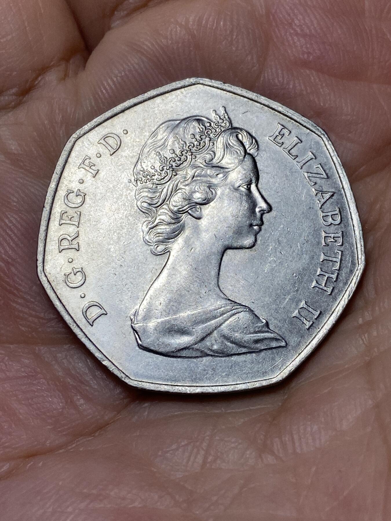 2025年第九十三场(总第一百一十九场）外国好品散币(免佣金) 英国🇬🇧1973年50便士(英国加入欧洲经济共同体纪念币)