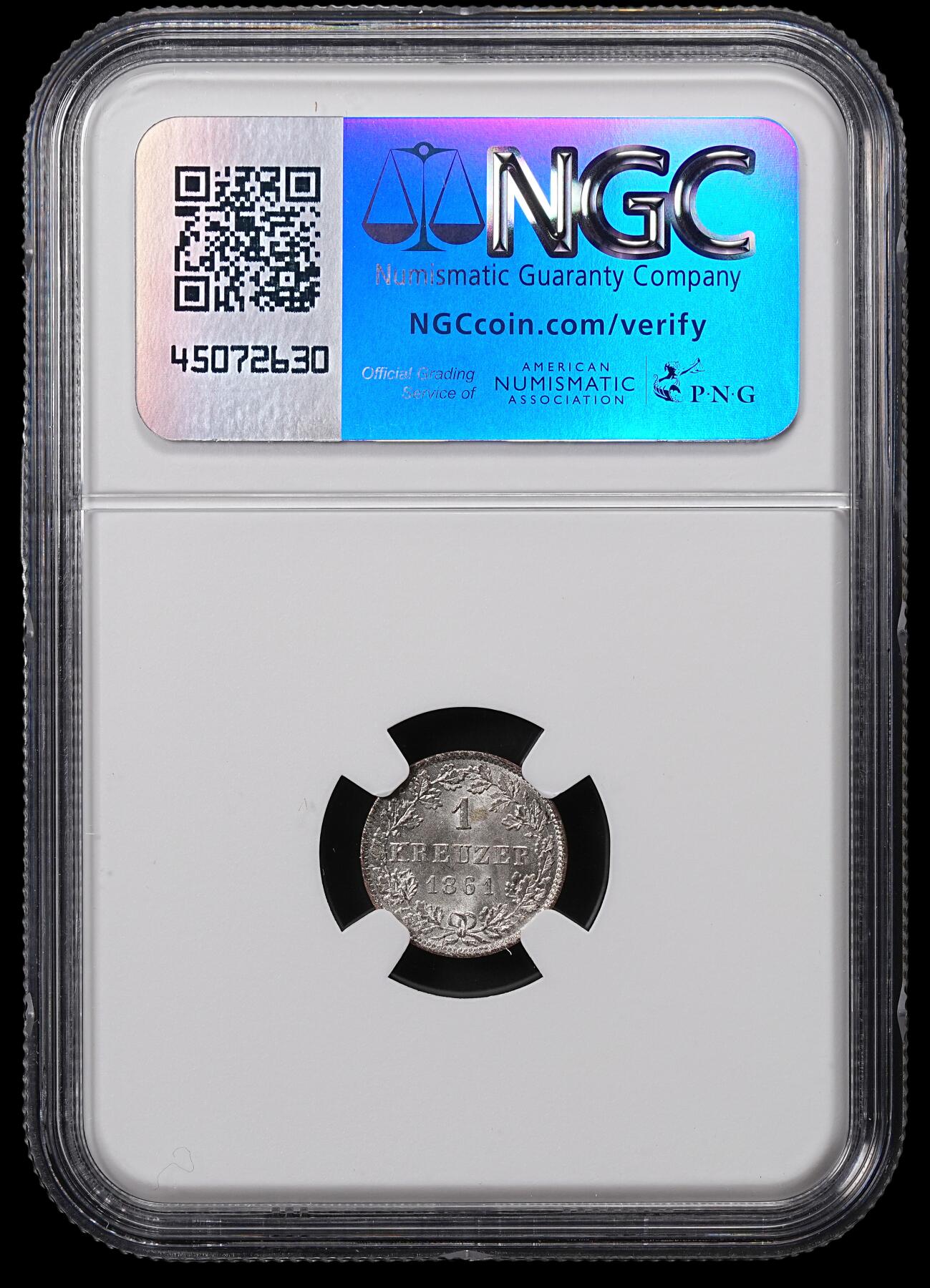 修遠堂世界钱币第八十五期 NGC MS64 1861年符腾堡1克鲁泽