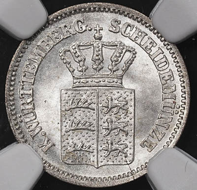 修遠堂世界钱币第八十五期 - NGC MS66 1870年符腾堡1克鲁泽